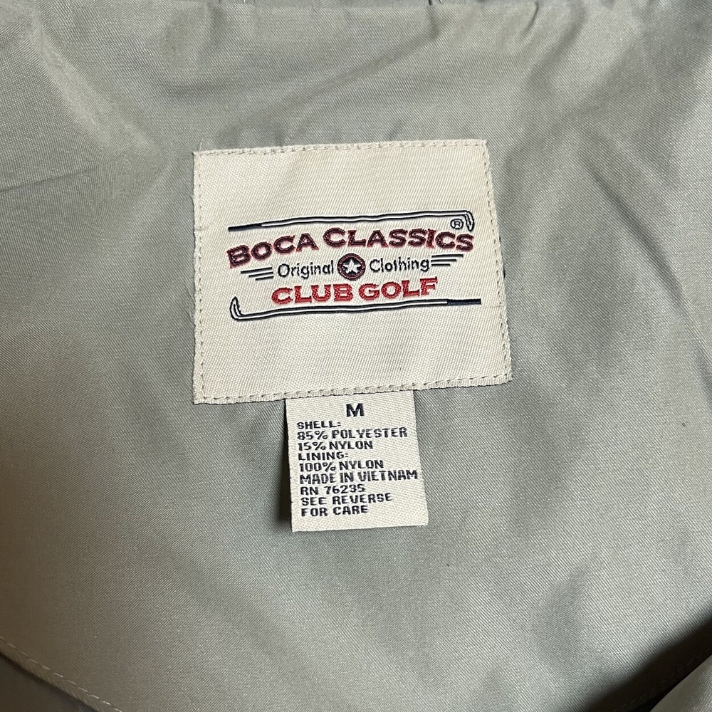Men's Boca Classics Golf Jacket, Size M, Beige Tan Performance Palm Tree - Picture 5 of 7